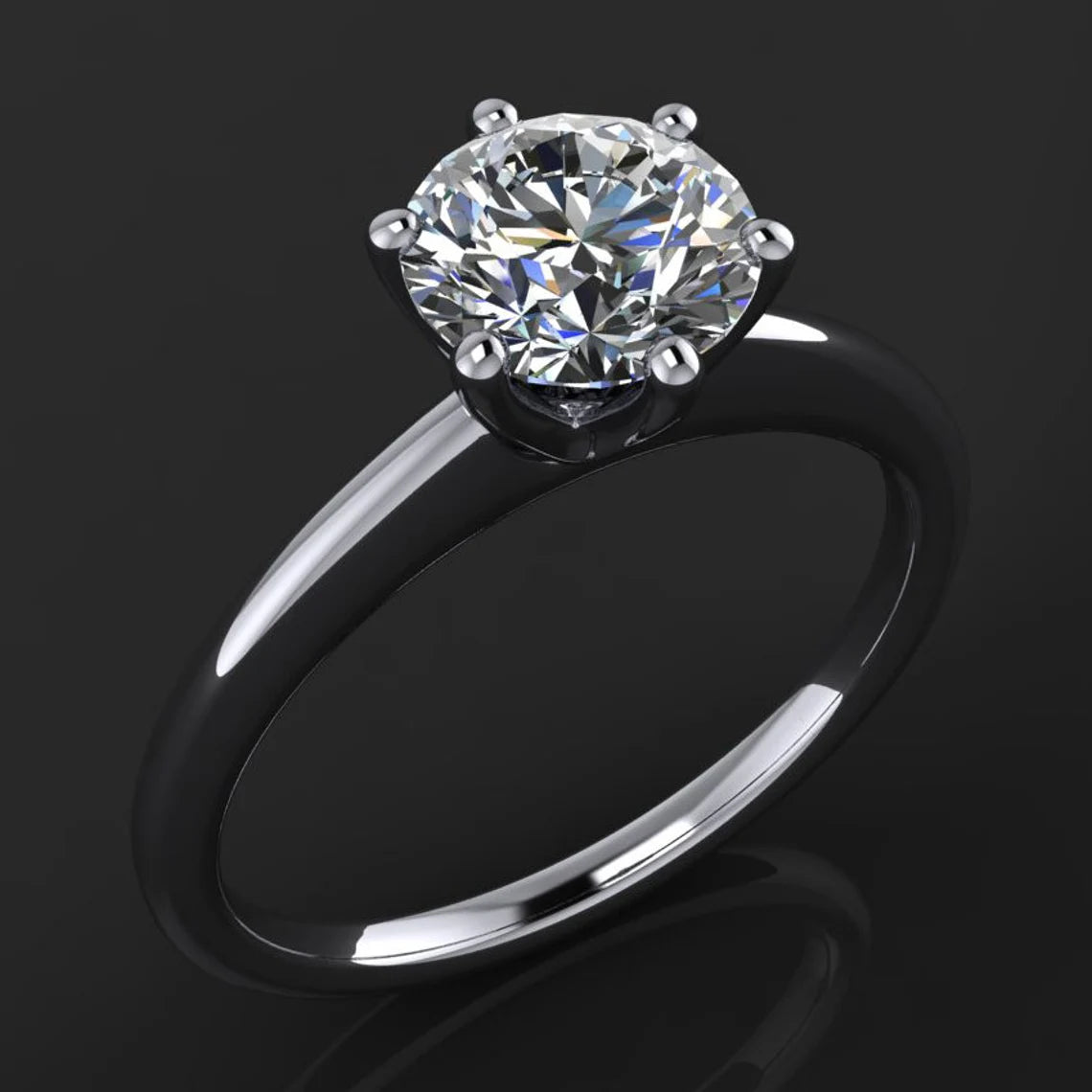 naomi ring - 1 carat old European cut round moissanite engagement ring, ZAYA moissanite - J Hollywood Designs