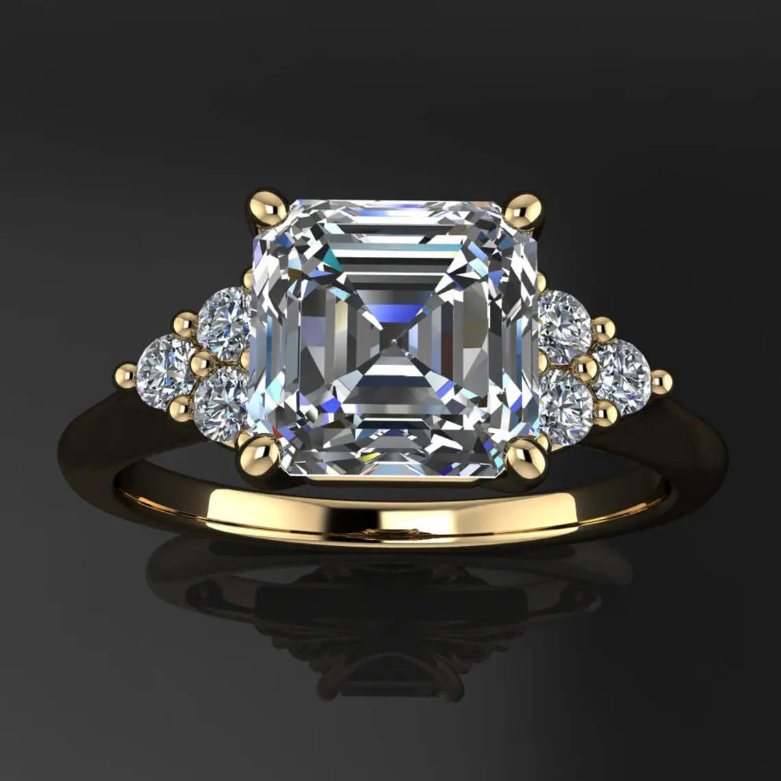 madison ring - 1.8 carat asscher cut ZAYA moissanite engagement ring, asscher moissanite - J Hollywood Designs