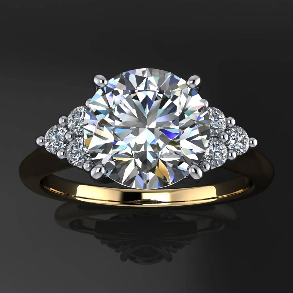 madison ring – 2 carat diamond cut round NEO moissanite engagement ring - J Hollywood Designs