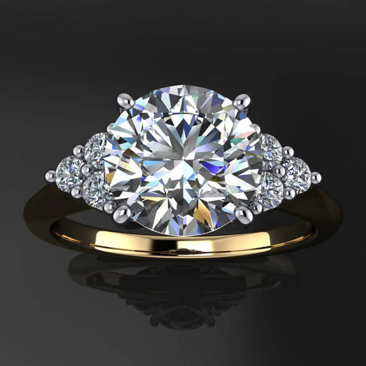 madison ring – 2 carat diamond cut round NEO moissanite engagement ring - J Hollywood Designs