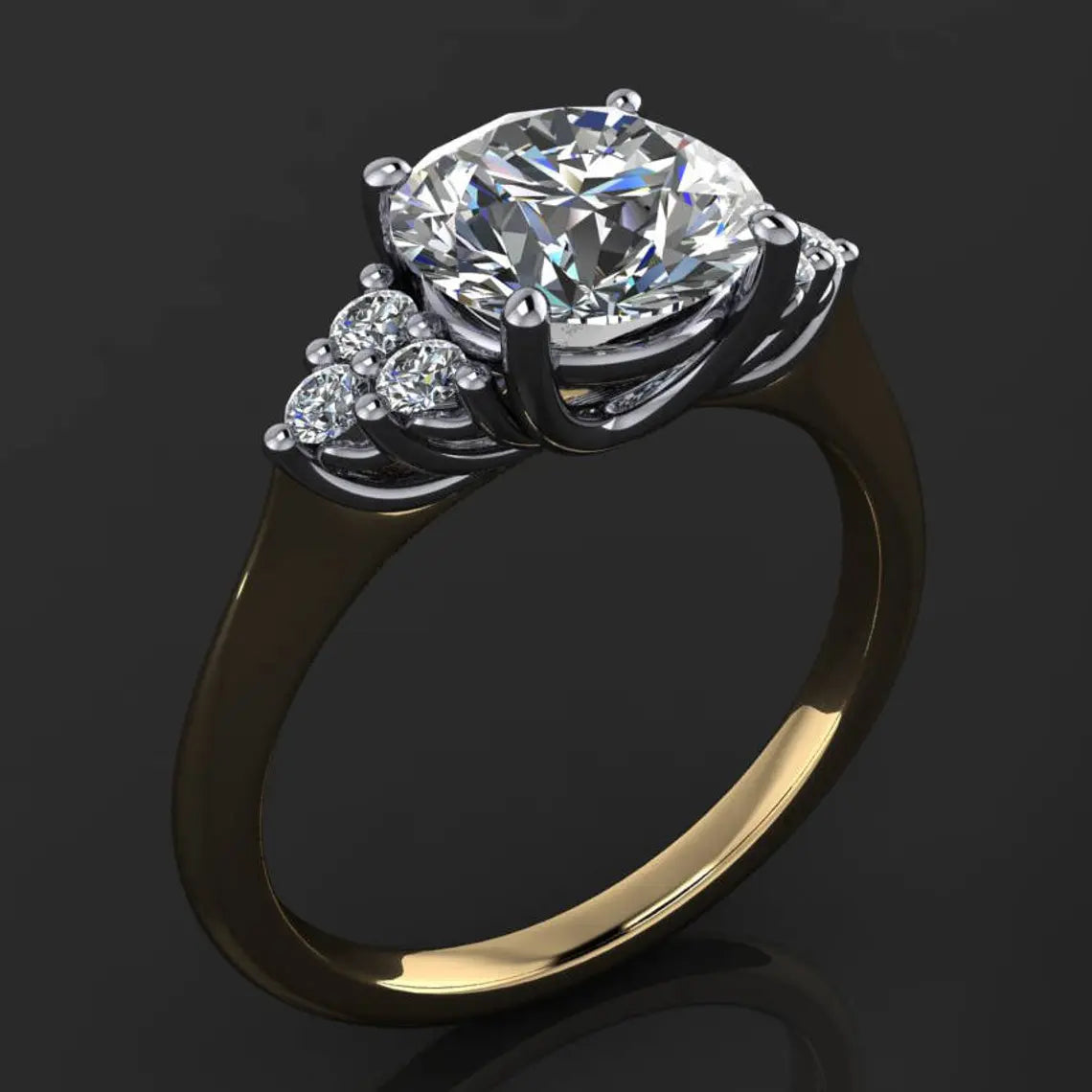 madison ring – 2 carat diamond cut round NEO moissanite engagement ring - J Hollywood Designs