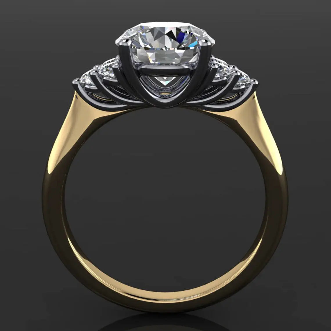 madison ring – 2 carat diamond cut round NEO moissanite engagement ring - J Hollywood Designs