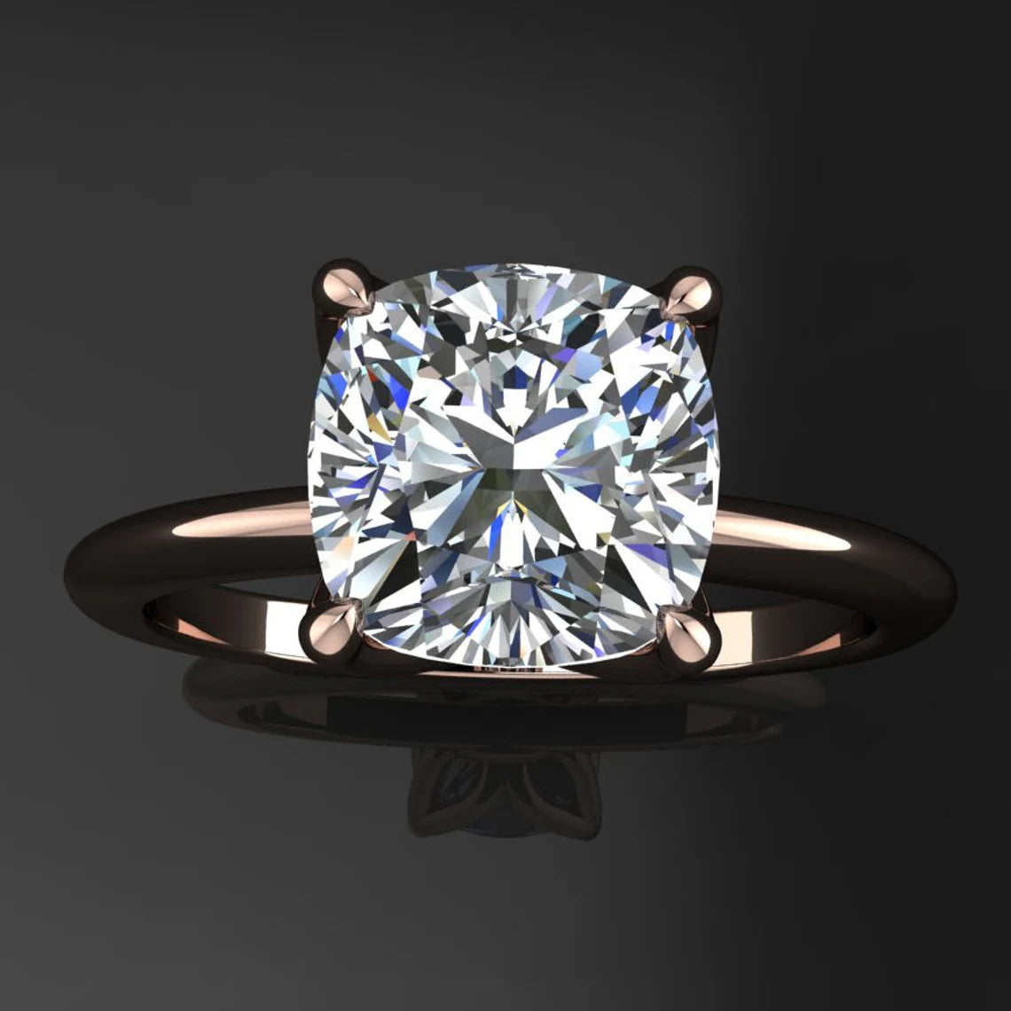 natalie ring - 1.7 carat cushion cut NEO moissanite engagement ring - J Hollywood Designs