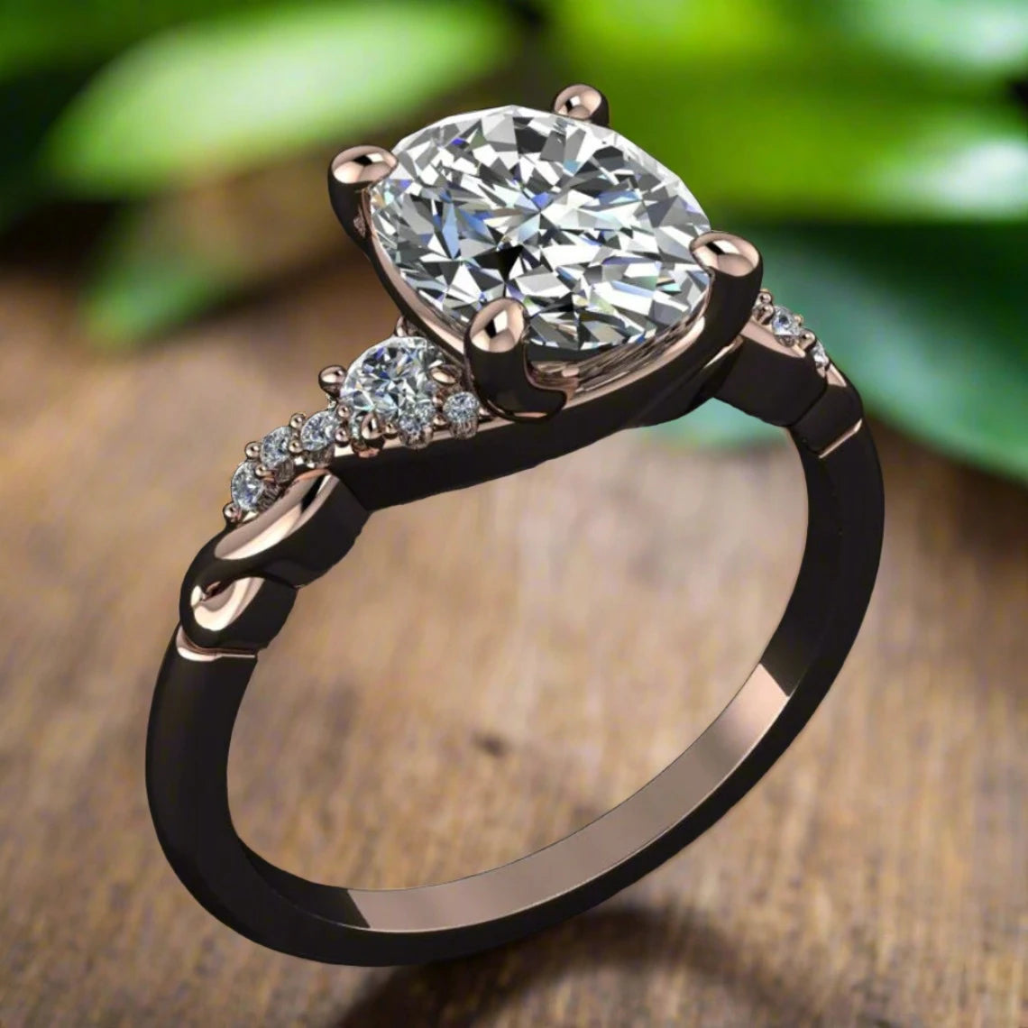 coco ring - 2 carat oval NEO vintage style engagement ring - J Hollywood Designs