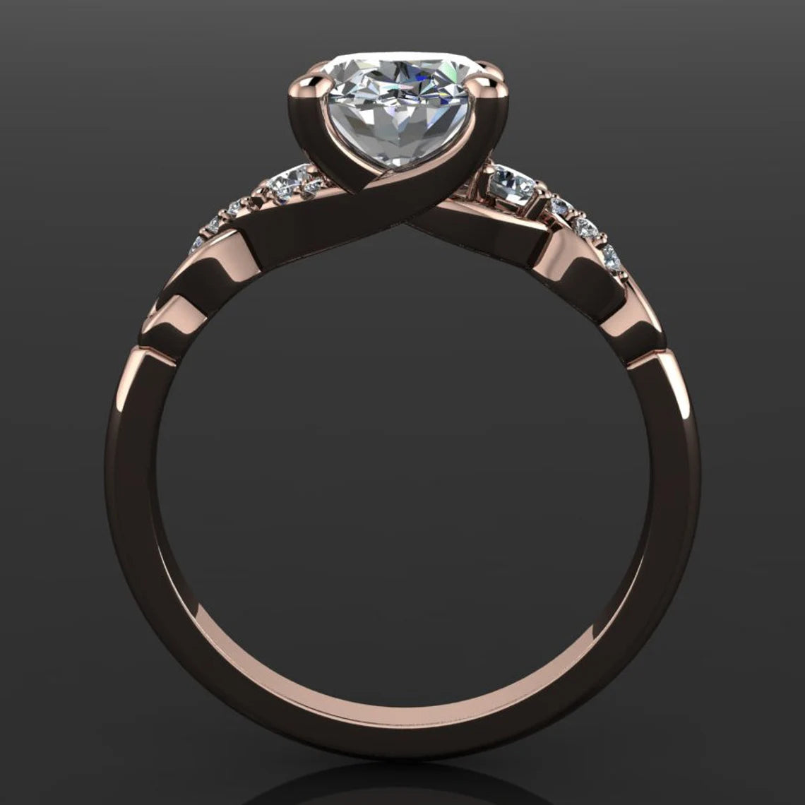 coco ring - 2 carat oval NEO vintage style engagement ring - J Hollywood Designs