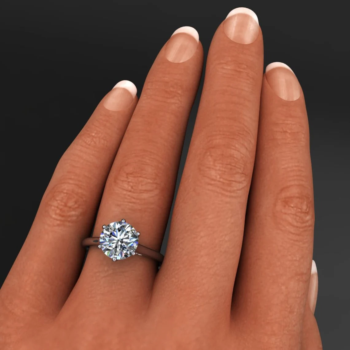 darby ring - 2 carat round NEO moissanite engagement ring, diamond bridge - J Hollywood Designs