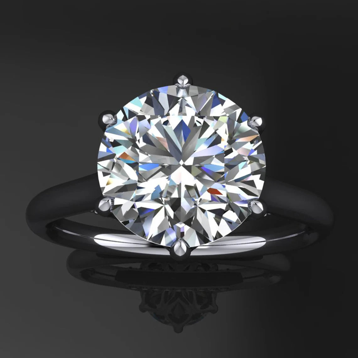 darby ring - 2 carat round NEO moissanite engagement ring, diamond bridge - J Hollywood Designs