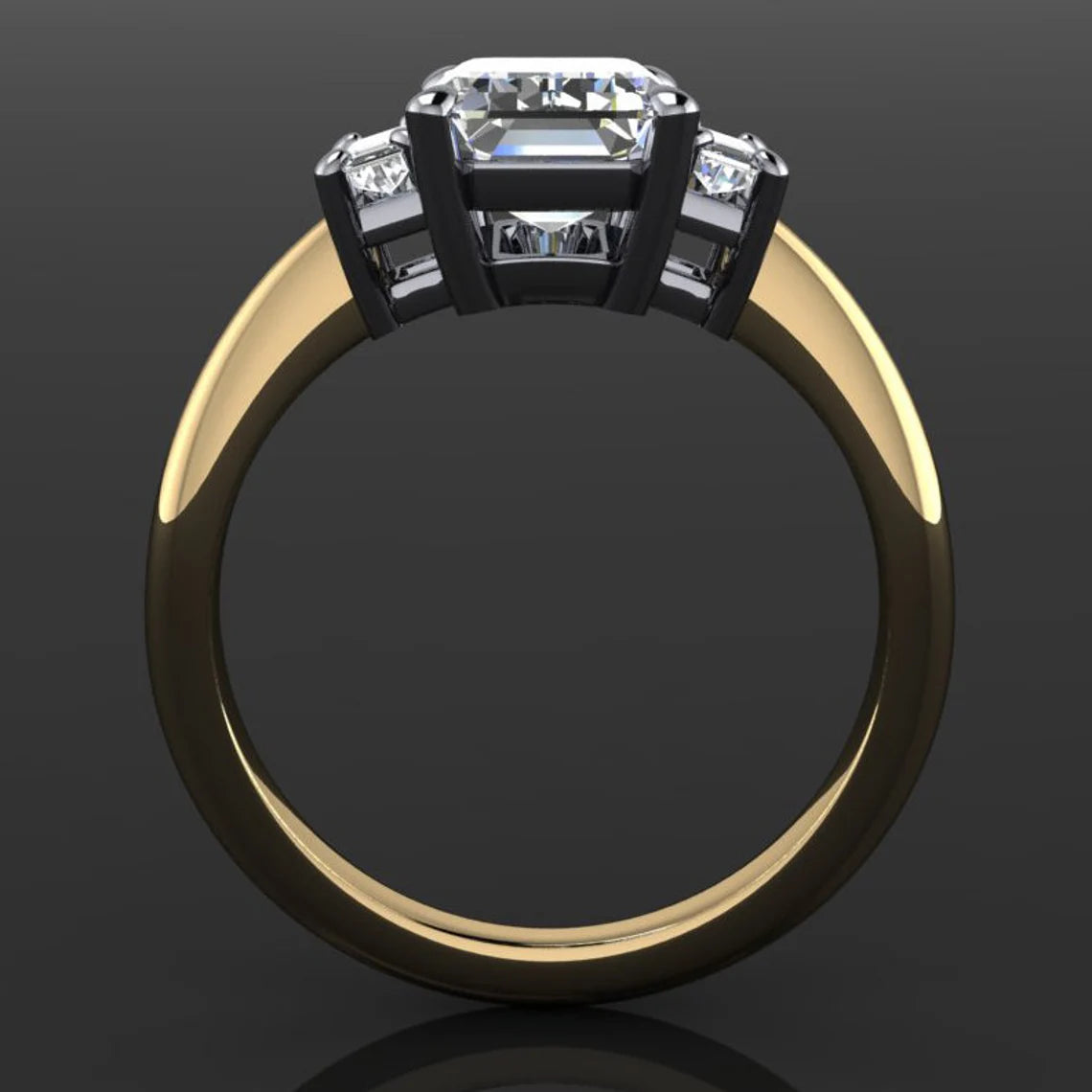 kennedy ring - 3 carat emerald cut ZAYA moissanite engagement ring, emerald moissanite ring - J Hollywood Designs