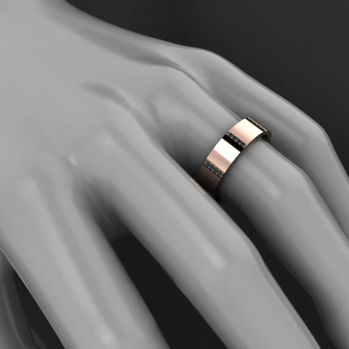 axel ring on creepy hand model - J Hollywood Designs