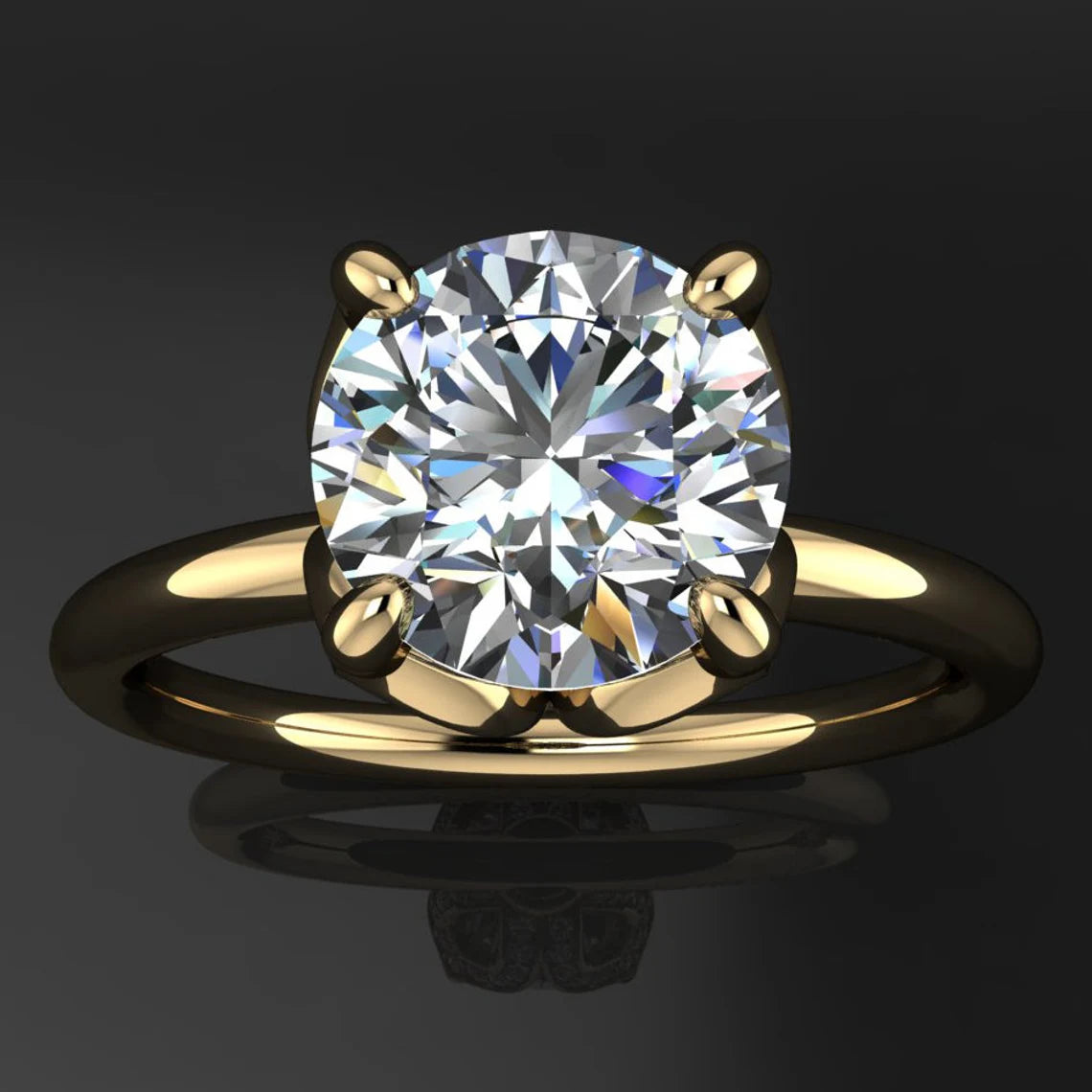 mila ring - 1.5 carat round moissanite engagement ring, NEO moissanite - J Hollywood Designs