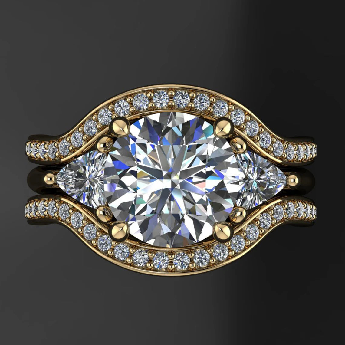 amelie ring - 1.5 carat round NEO moissanite engagement ring, anniversary ring - J Hollywood Designs