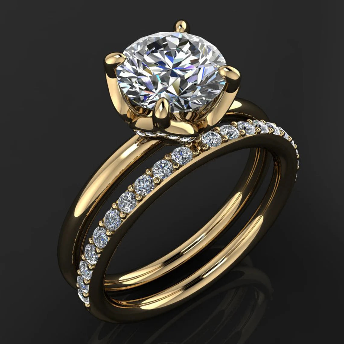 mila ring - 1.5 carat round moissanite engagement ring, NEO moissanite - J Hollywood Designs