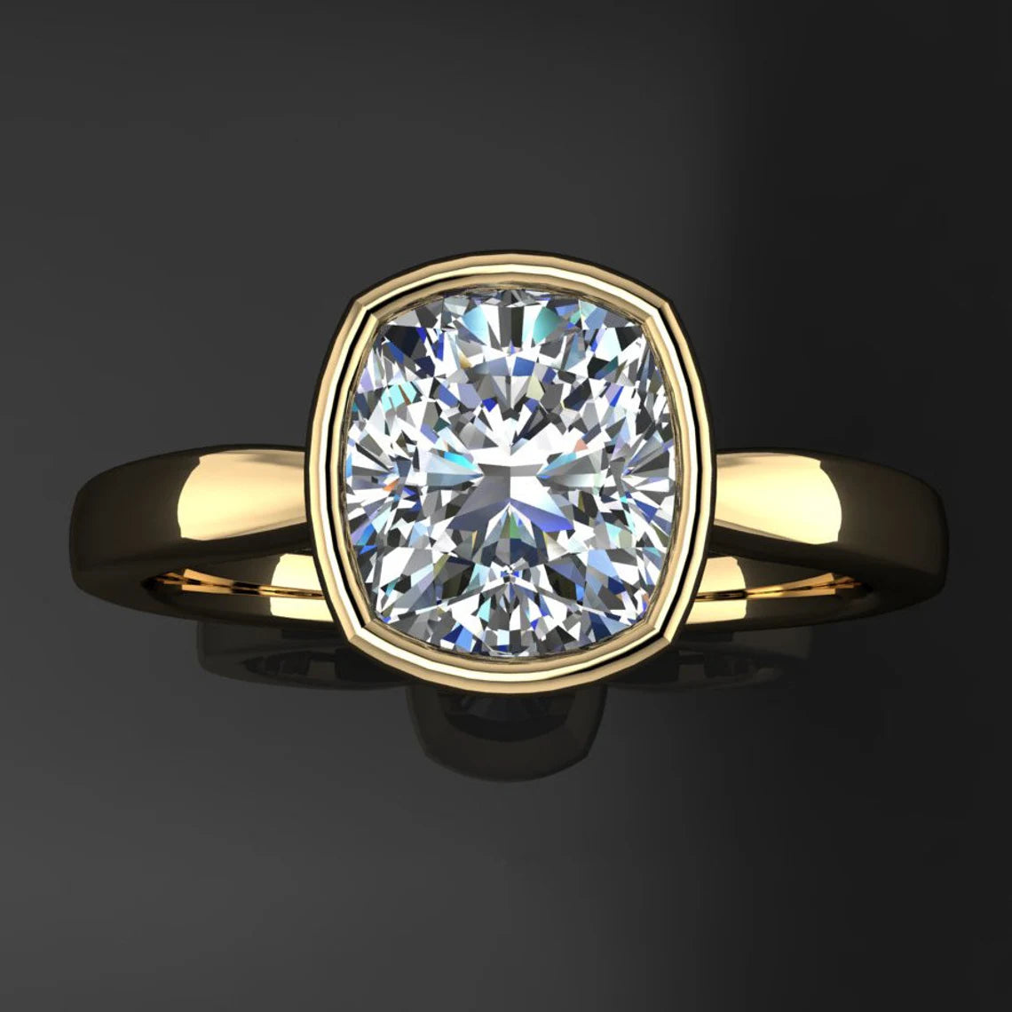 2 carat old mine cut cushion cut ZAYA moissanite wedding set, diamond wedding band - maddox ring - J Hollywood Designs