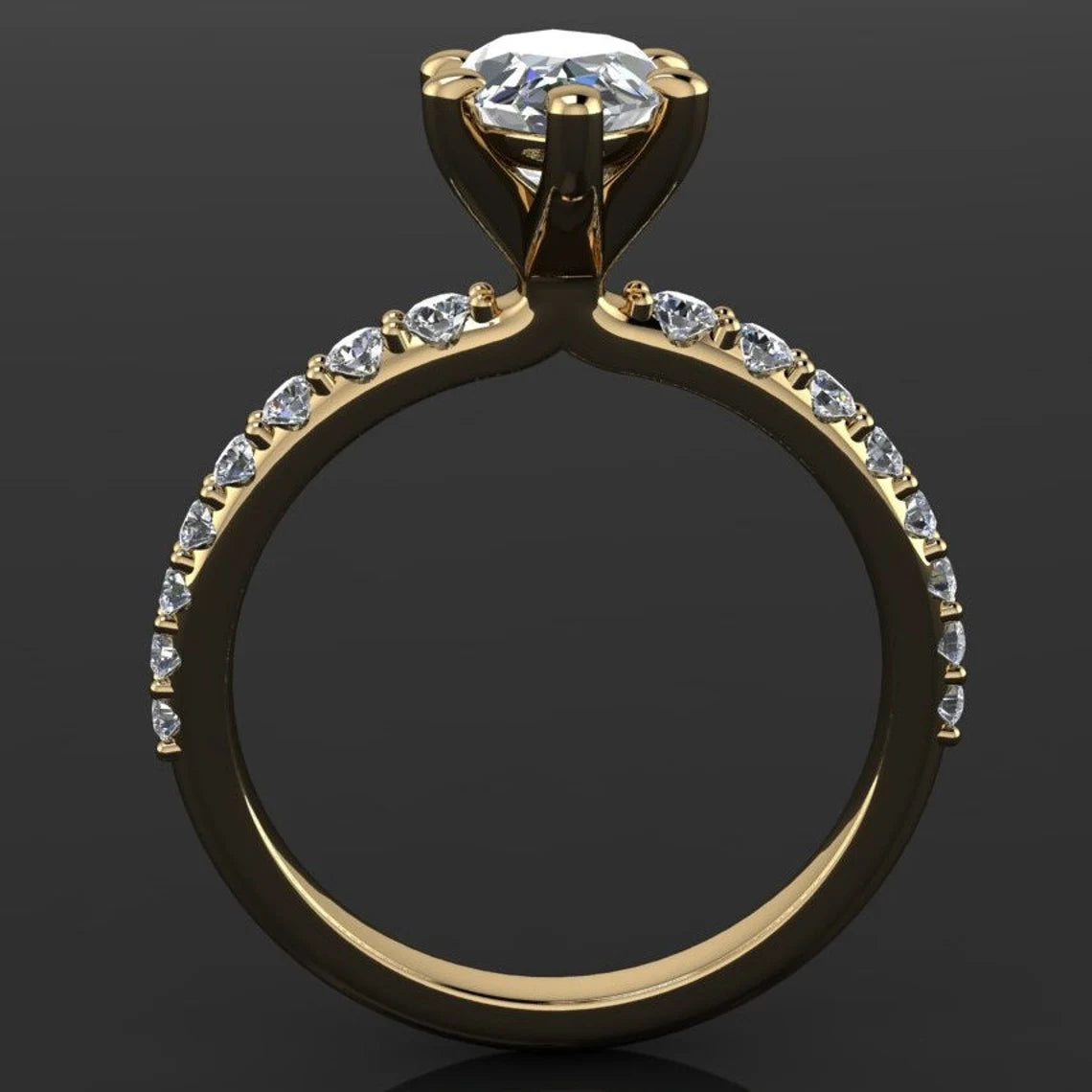 blaire ring - 1.5 carat marquise ZAYA moissanite engagement ring, d color moissanite - J Hollywood Designs