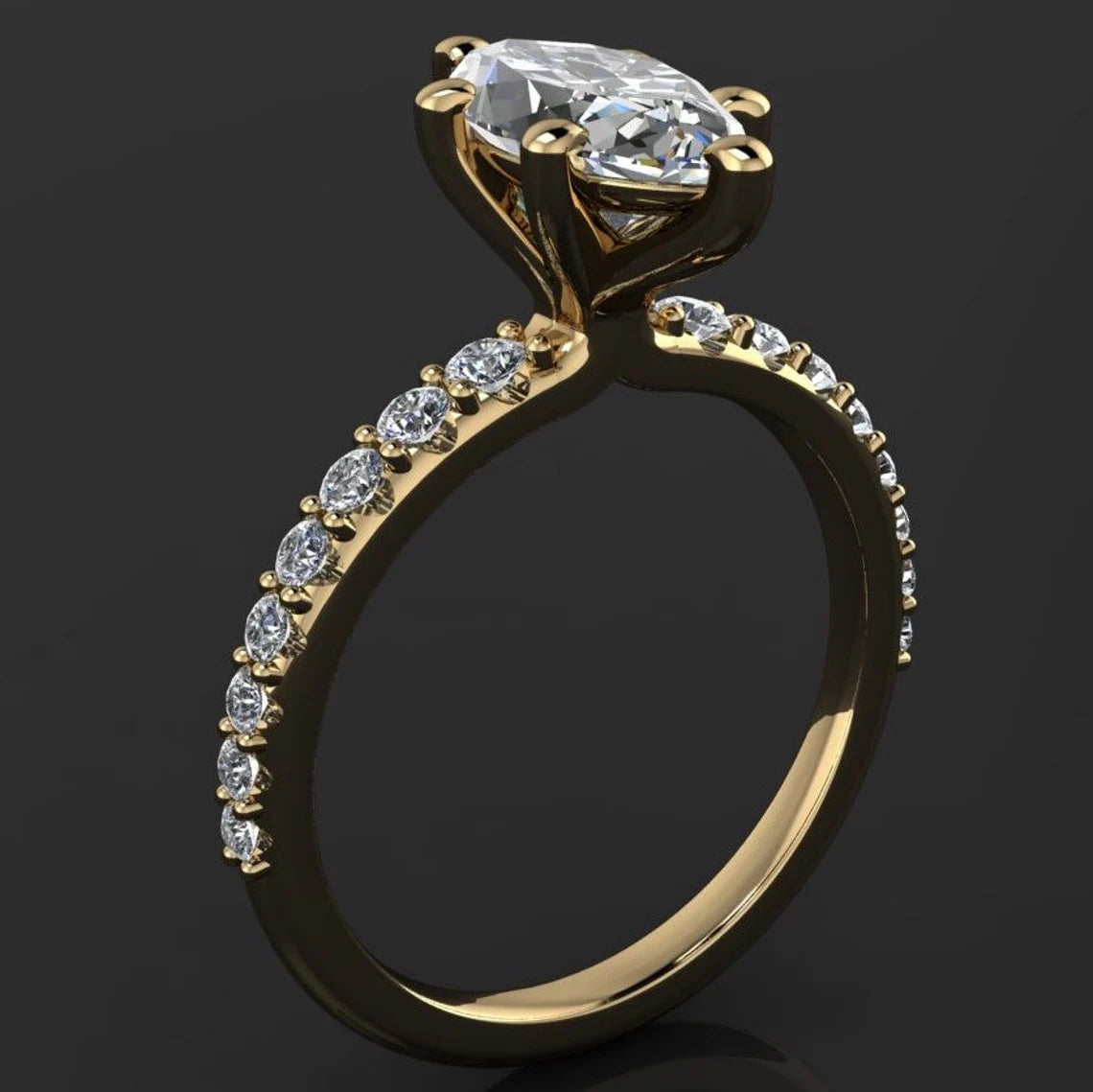 blaire ring - 1.5 carat marquise ZAYA moissanite engagement ring, d color moissanite - J Hollywood Designs