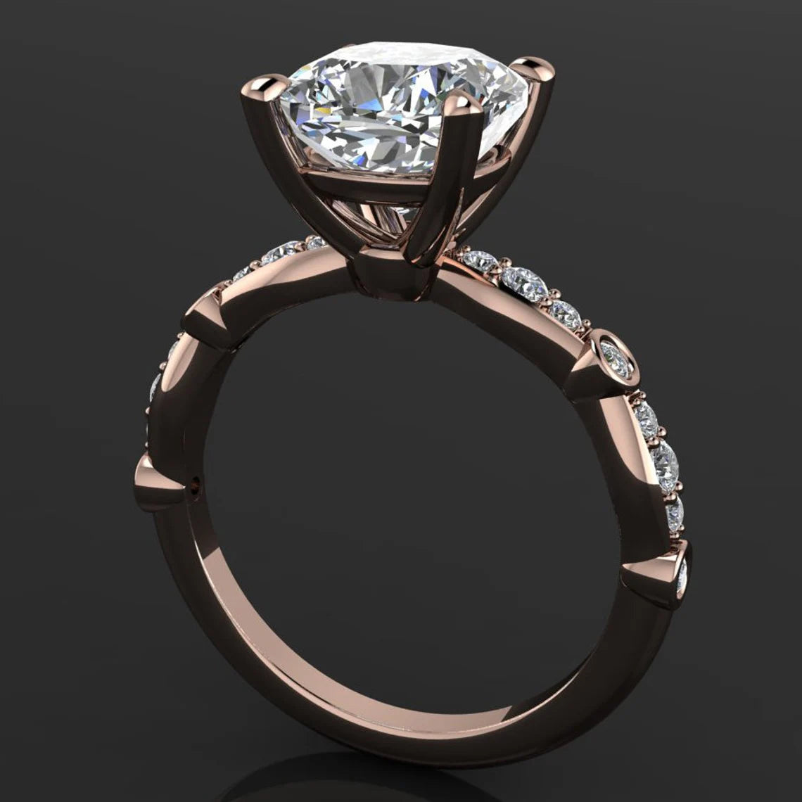 amelia ring - 2.5 carat cushion cut NEO moissanite engagement ring - J Hollywood Designs