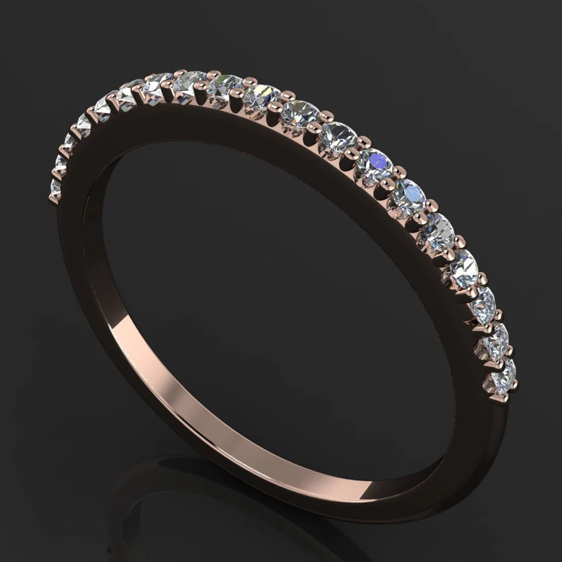 orchid wedding band - diamond wedding ring, stacking ring - J Hollywood Designs
