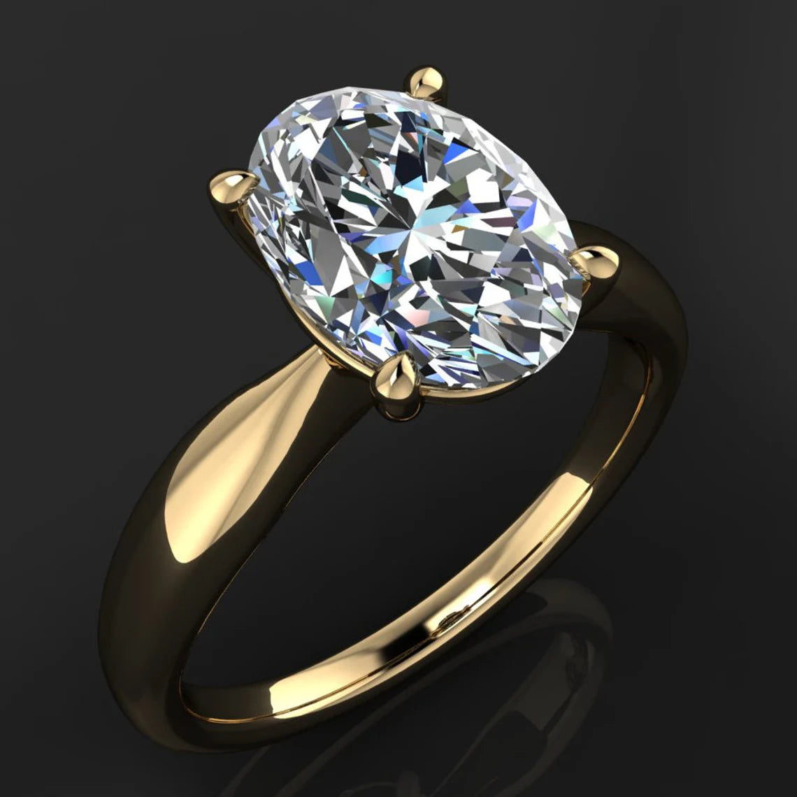 quinn ring - 2 carat antique oval moissanite engagement ring, oval moissanite - J Hollywood Designs