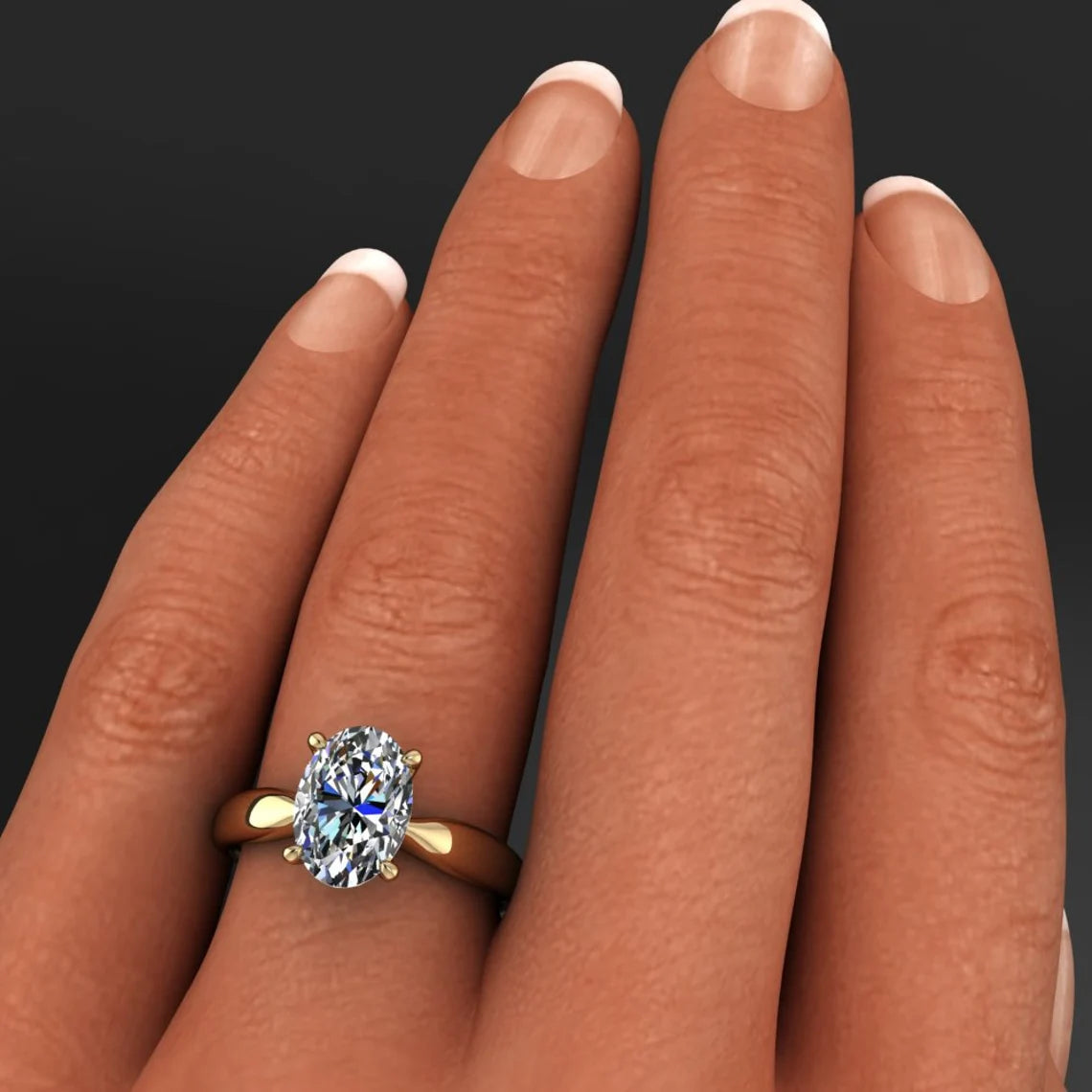 Forever One Moissanite Engagement ring Oval Yellow Gold 5x7mm Moissanite  Wedding Ring 0.9-1 carat gemstone with Diamond Bridal Ring 14K/18K