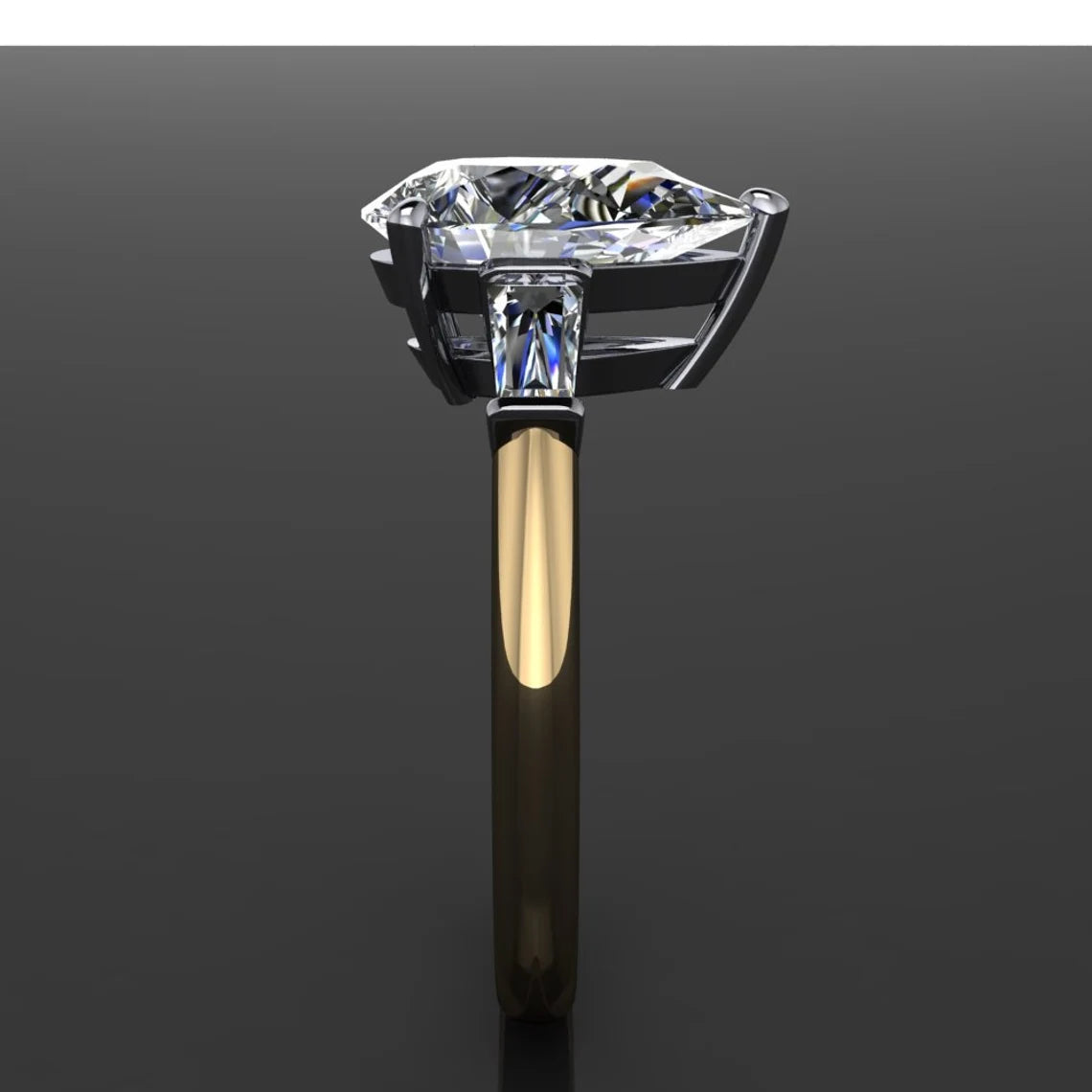 laurel ring – 3.5 carat pear cut moissanite engagement ring, NEO moissanite - J Hollywood Designs