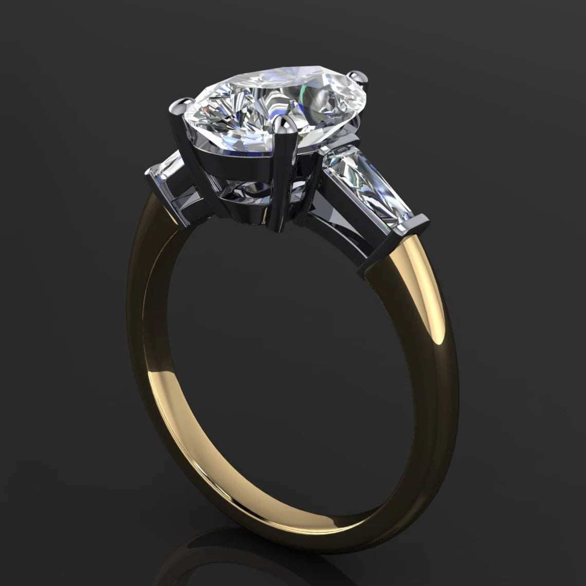 laurel ring – 3.5 carat pear cut moissanite engagement ring, NEO moissanite - J Hollywood Designs