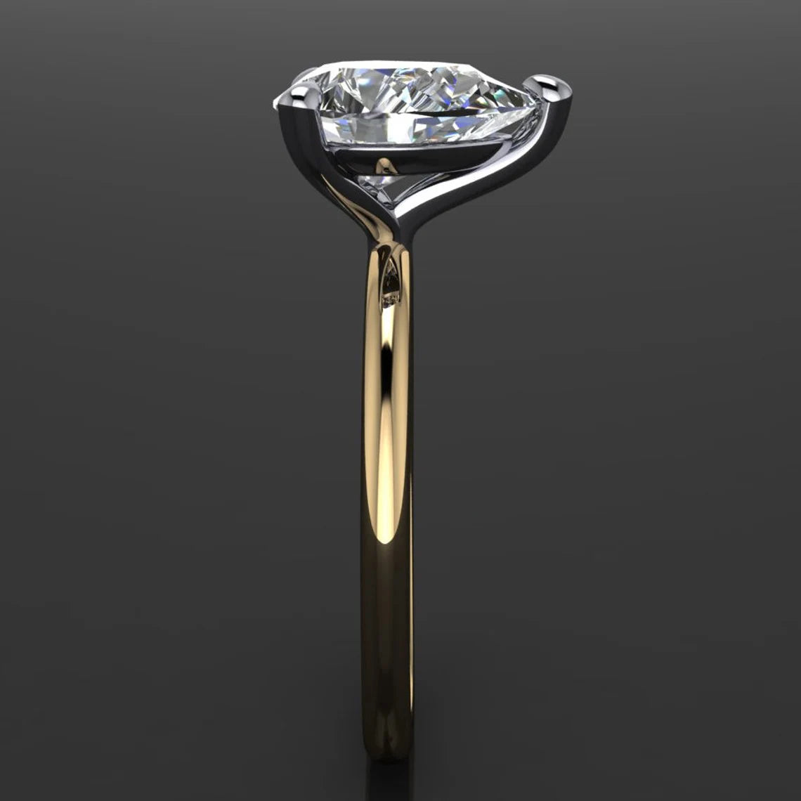 naked shay ring – 2 carat pear moissanite engagement ring, ZAYA Moissanite - J Hollywood Designs