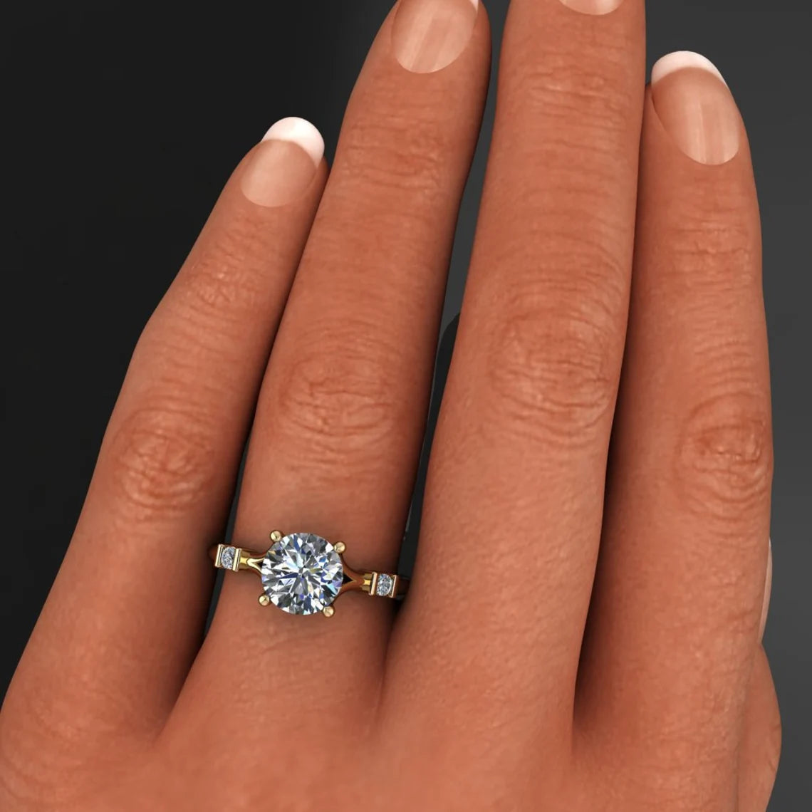 beckett ring on hand model - J Hollywood Designs