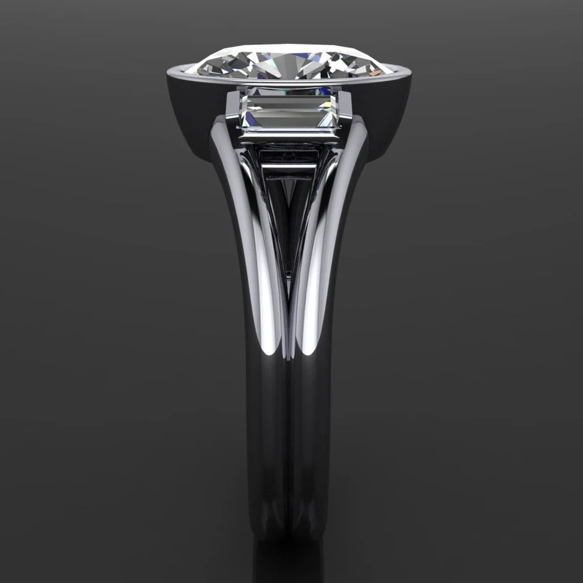 azul ring - oval NEO moissanite engagement ring - J Hollywood Designs