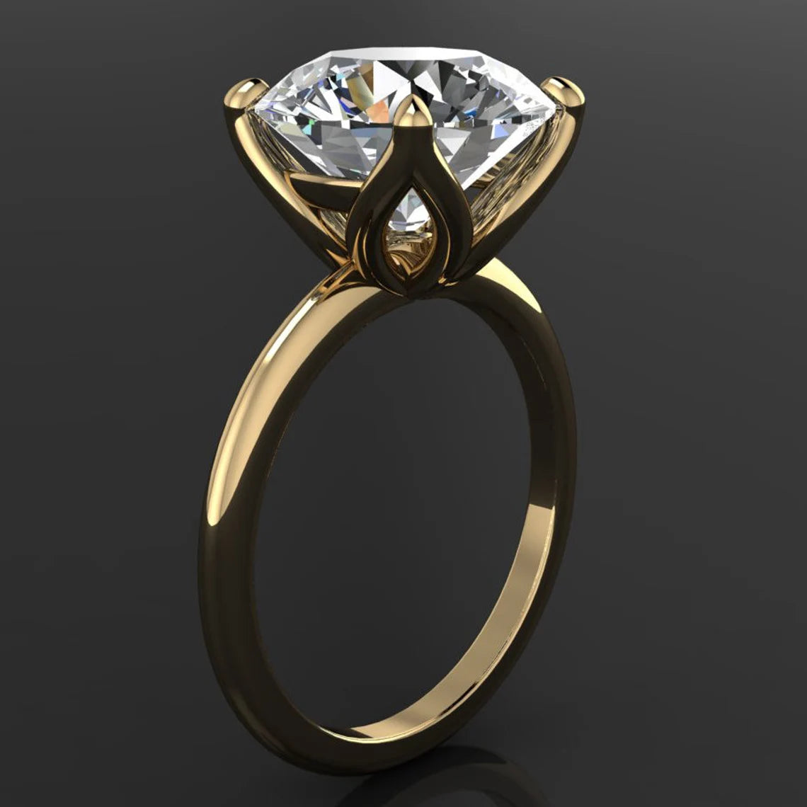 natalie ring - 5 carat Old European cut moissanite engagement ring, colorless ZAYA moissanite - J Hollywood Designs