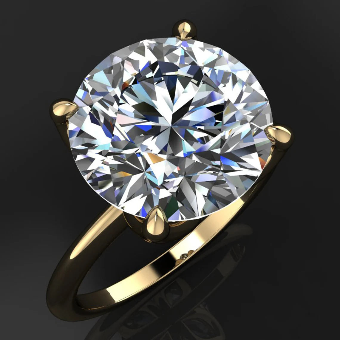 natalie ring - 5 carat Old European cut moissanite engagement ring, colorless ZAYA moissanite - J Hollywood Designs