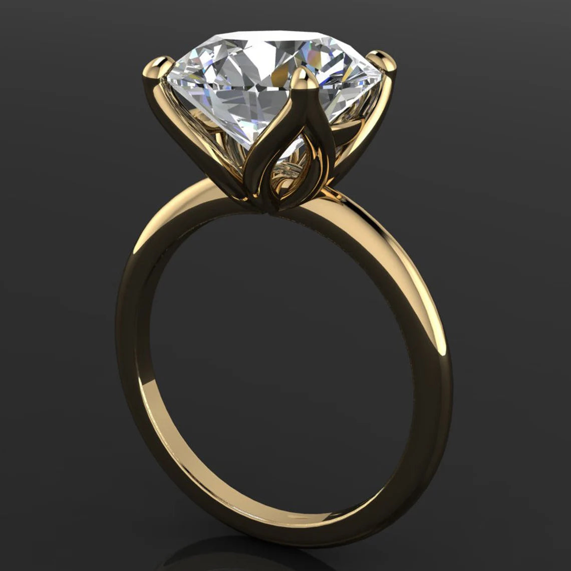 natalie ring - 5 carat Old European cut moissanite engagement ring, colorless ZAYA moissanite - J Hollywood Designs