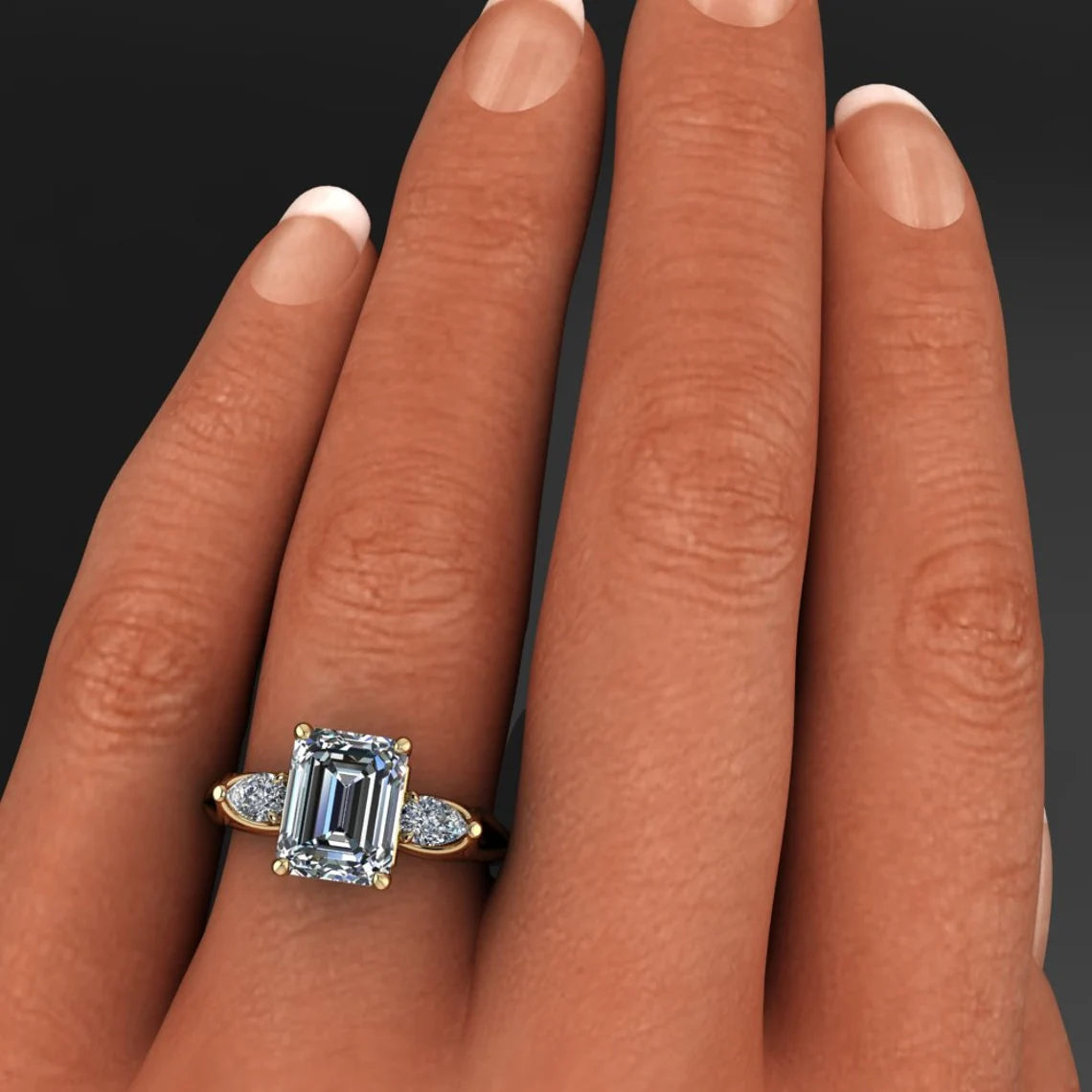 2 carat emerald cut ZAYA moissanite engagement ring - annabelle ring - J Hollywood Designs