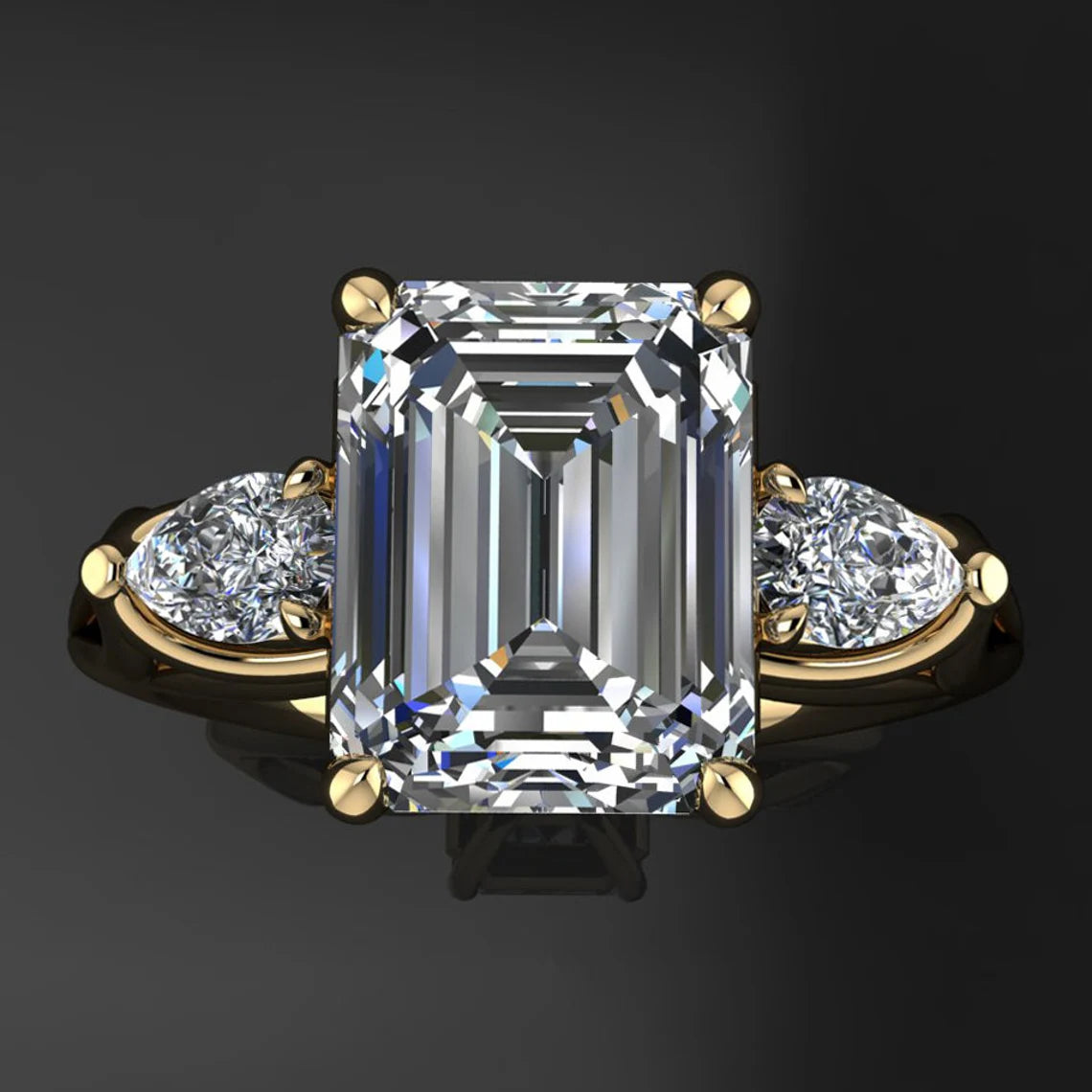 2 carat emerald cut ZAYA moissanite engagement ring - annabelle ring - J Hollywood Designs