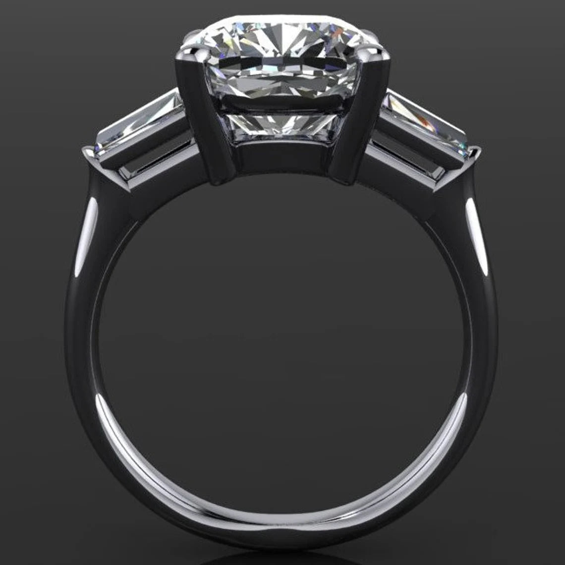 custom laurel ring – 3 carat cushion cut NEO moissanite engagement ring - J Hollywood Designs