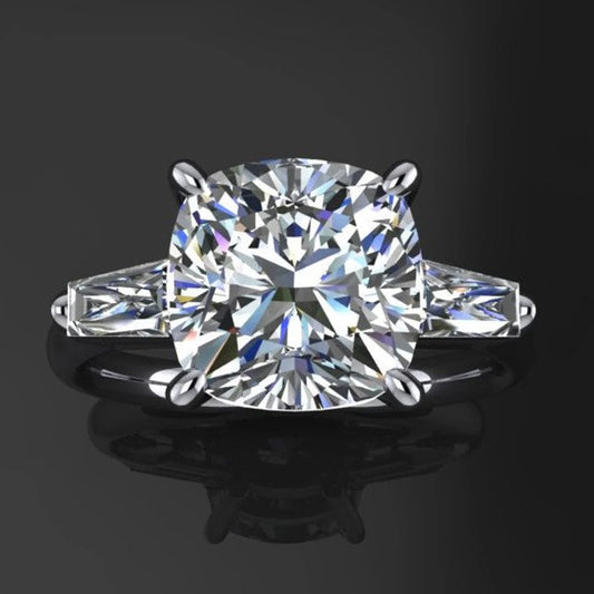 custom laurel ring – 3 carat cushion cut NEO moissanite engagement ring - J Hollywood Designs