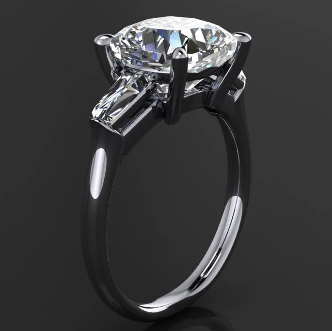 custom laurel ring – 3 carat cushion cut NEO moissanite engagement ring - J Hollywood Designs