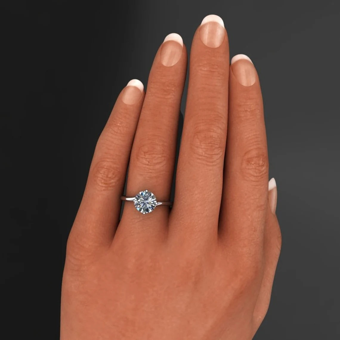 custom twist ring - 2 carat NEO moissanite engagement ring, round moissanite ring - J Hollywood Designs