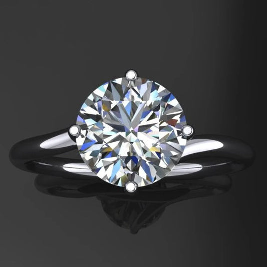 custom twist ring - 2 carat NEO moissanite engagement ring, round moissanite ring - J Hollywood Designs