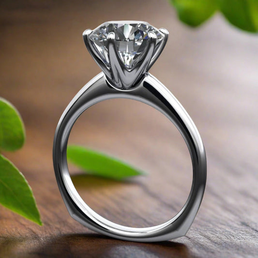 2.5 carat round NEO moissanite engagement ring - naomi ring - J Hollywood Designs