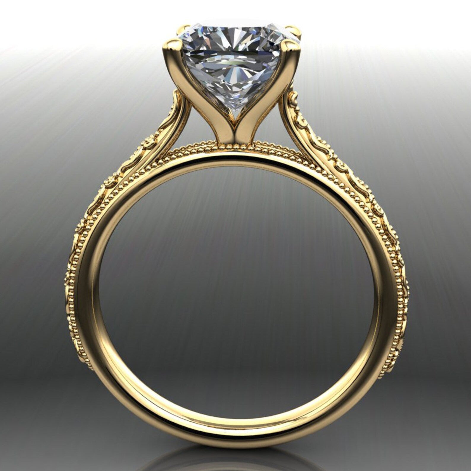 perla ring - 2 carat cushion cut NEO moissanite wedding set, moissanite engagement ring - J Hollywood Designs