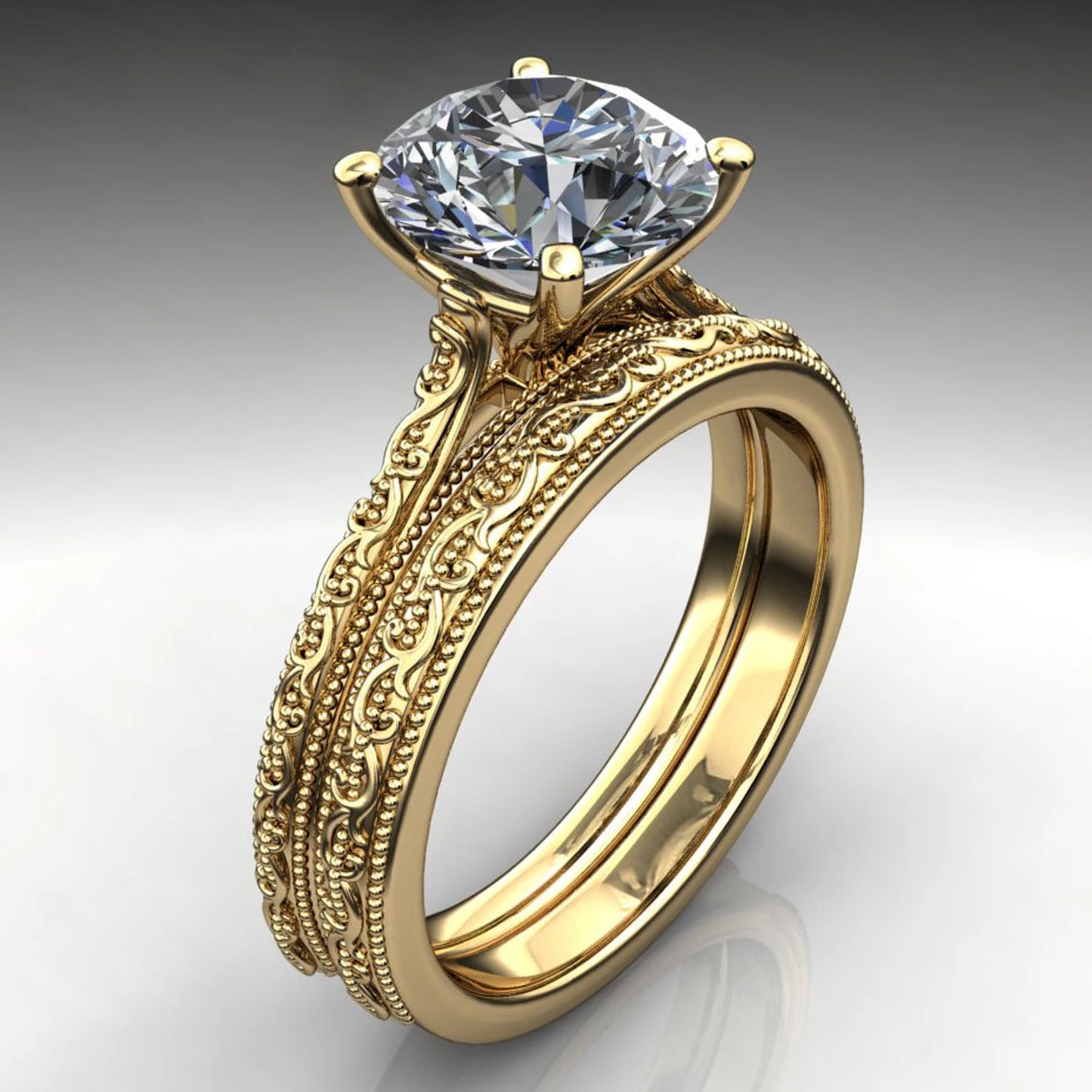 perla ring - 1.5 carat round NEO moissanite engagement ring - J Hollywood Designs