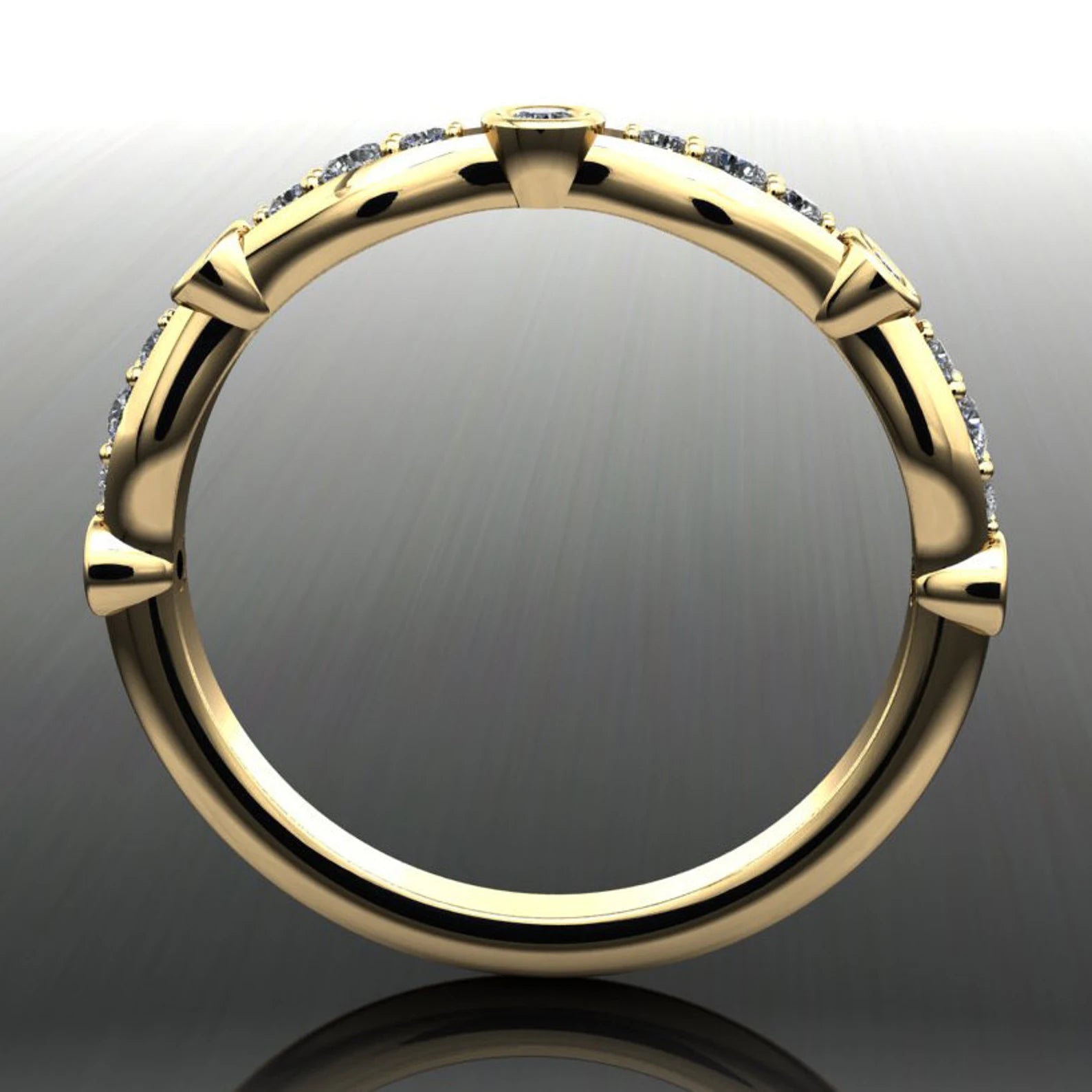 amelia stacking ring - vintage style diamond ring, stacking band - J Hollywood Designs