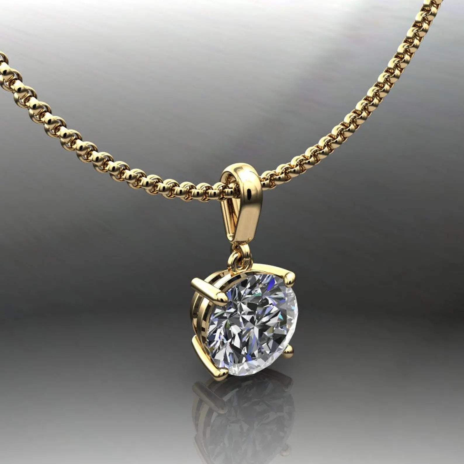 shiya pendant - 1.5 carat NEO moissanite necklace, 1.5 carat stud necklace - J Hollywood Designs