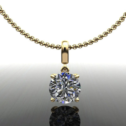 shiya pendant - 1.5 carat NEO moissanite necklace, 1.5 carat stud necklace - J Hollywood Designs