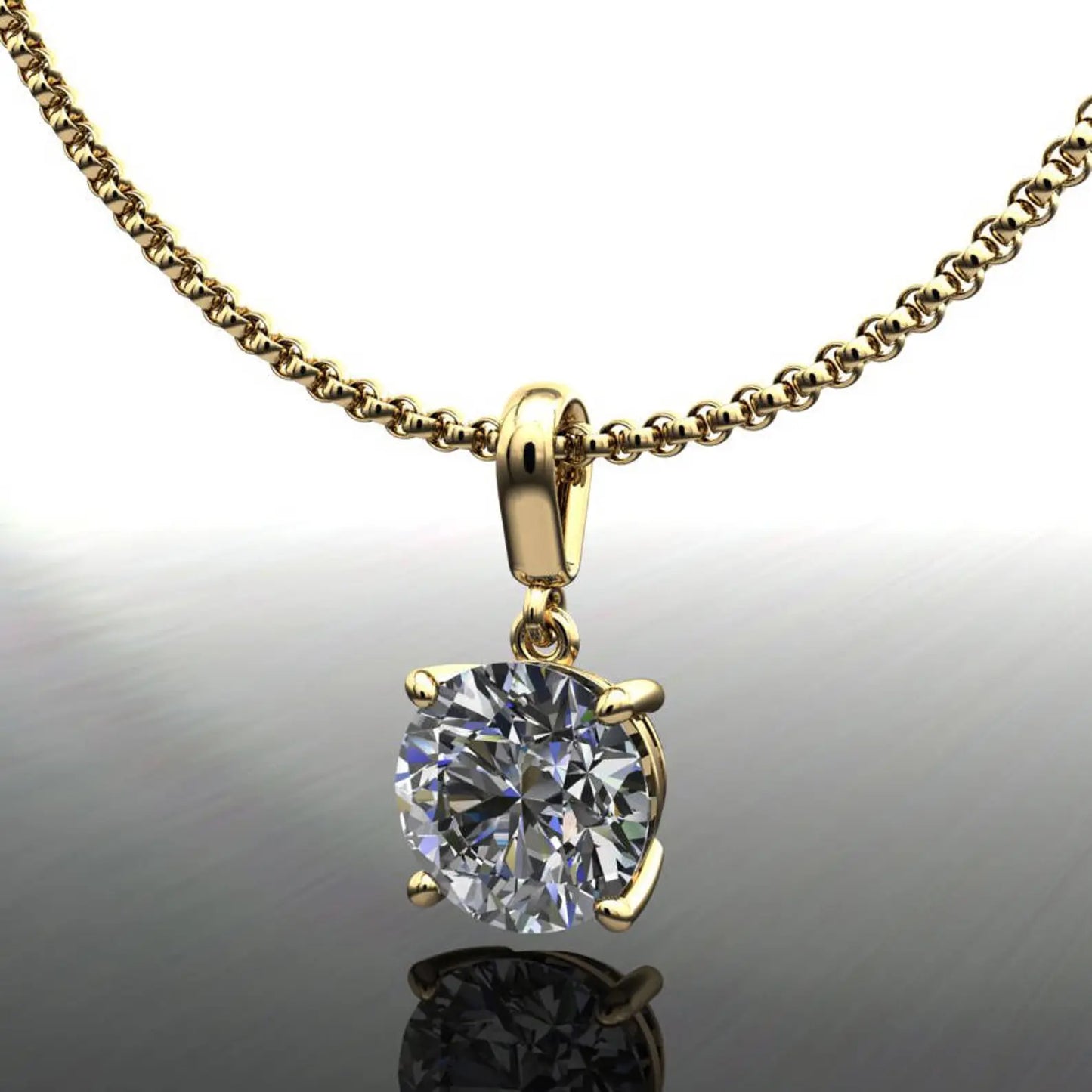 shiya pendant - 1.5 carat NEO moissanite necklace, 1.5 carat stud necklace - J Hollywood Designs