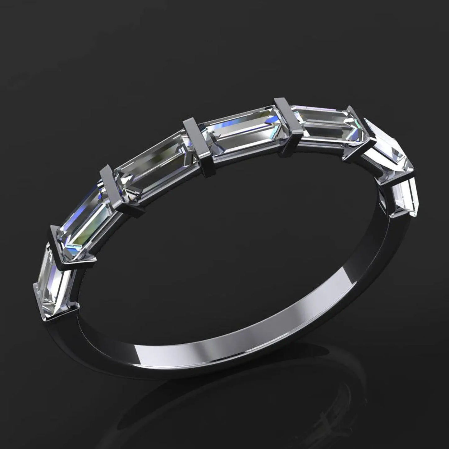 lexie ring – 1 carat moissanite anniversary band, ZAYA moissanite baguette ring - J Hollywood Designs