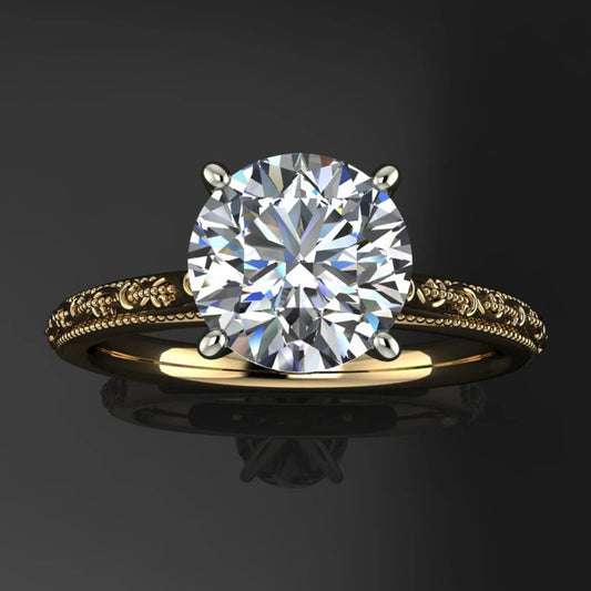 perla ring - 1.5 carat round NEO moissanite engagement ring - J Hollywood Designs