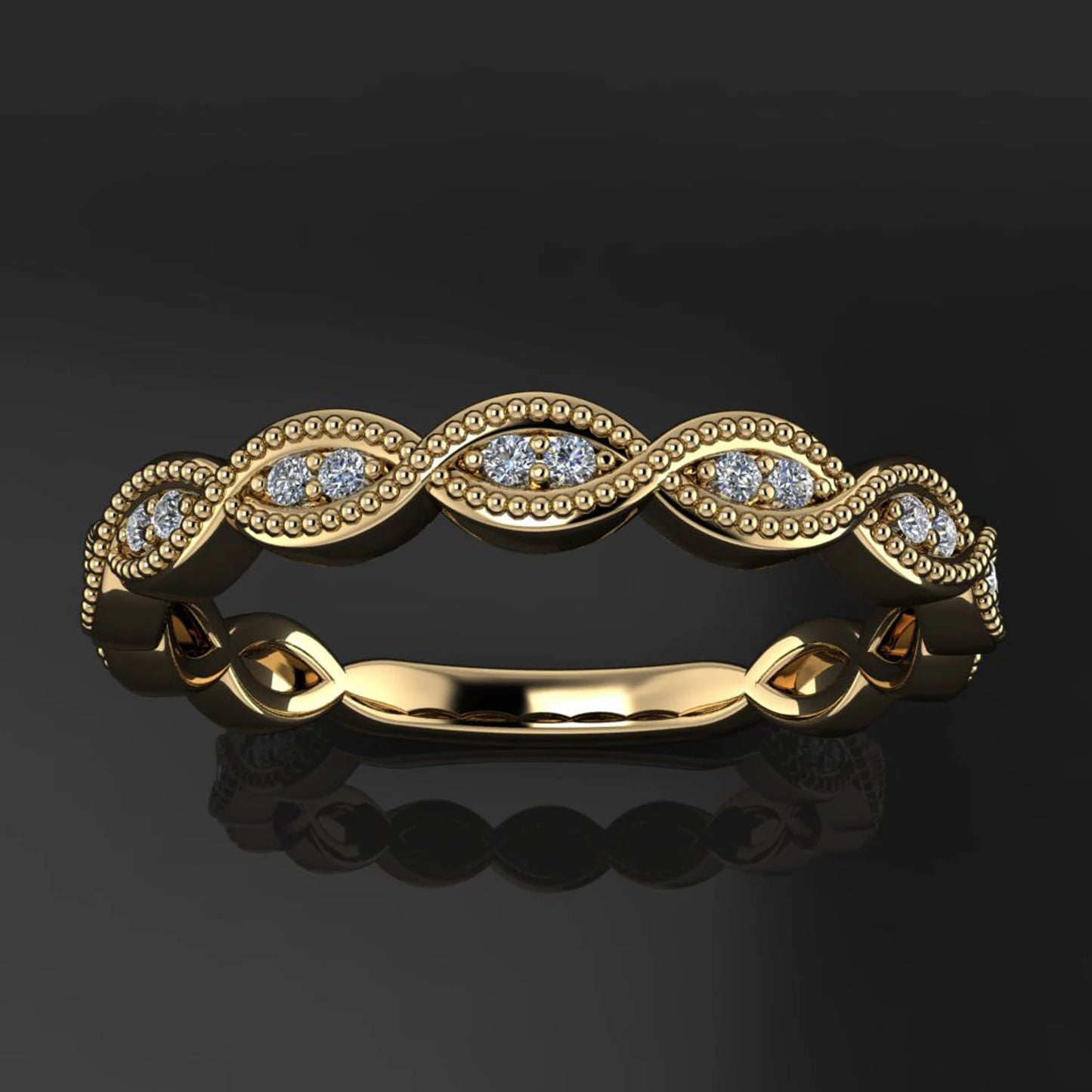 diamond stacking ring - vintage style diamond band - adeline ring - J Hollywood Designs