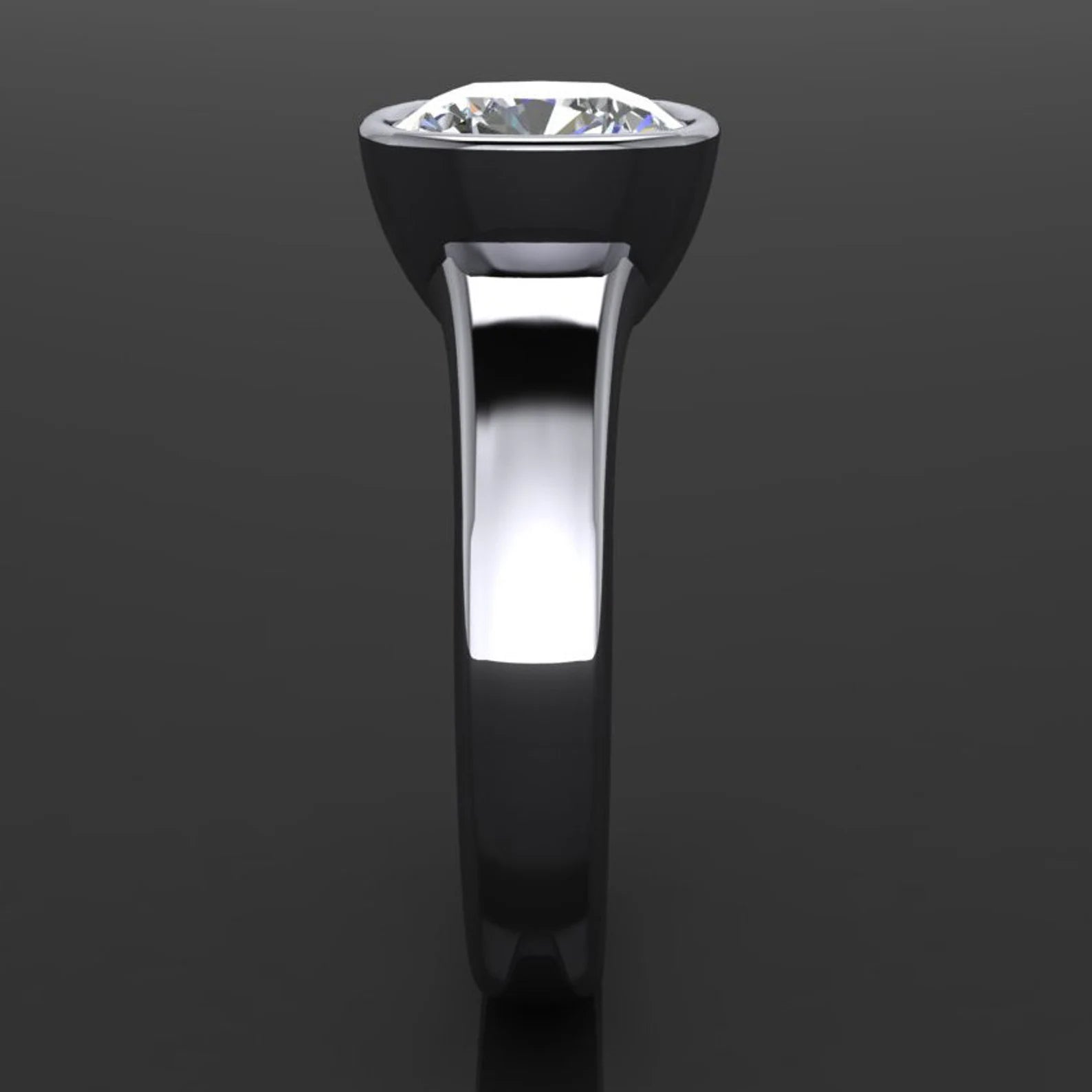 maddox ring – 3.3 carat cushion cut NEO moissanite engagement ring, bezel set engagement - J Hollywood Designs
