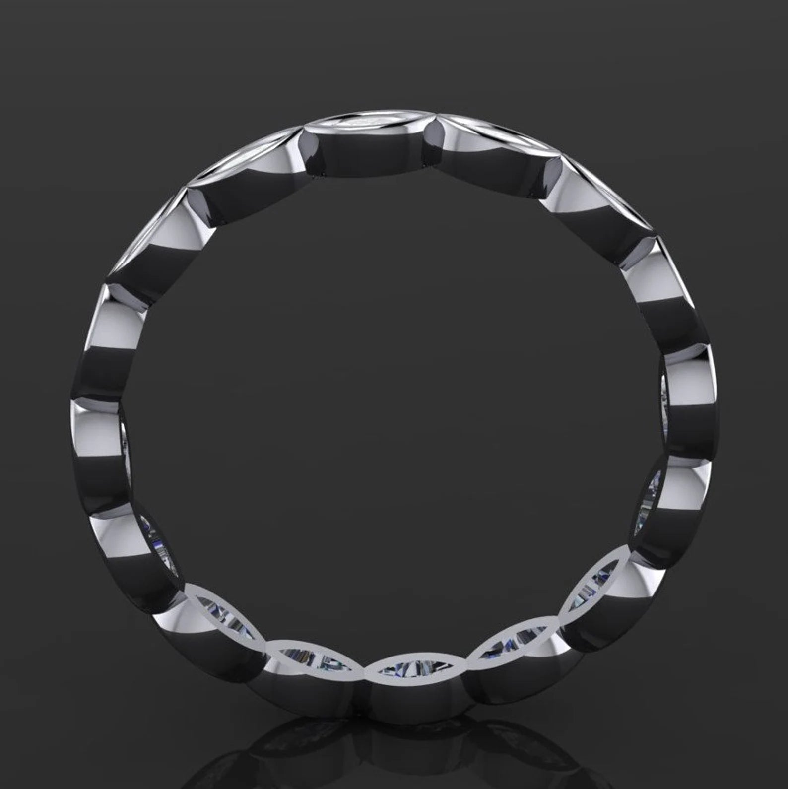 fiona wedding band - marquise diamond wedding ring, diamond eternity band - J Hollywood Designs